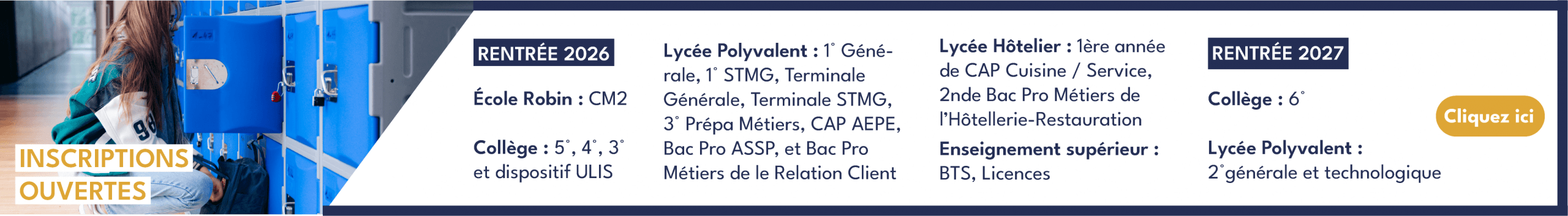 Bannière inscriptions ouvertes